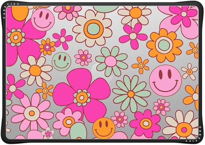 CASETiFY Impact MacBook Air 15" (2023/2024) Case [Enhanced Protective Corner Design/Ventilation Cutouts/Anti-Slip Grip] - Groovy Clear - Clear Black