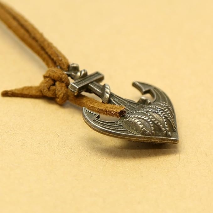 EvZ Leather Writing Journal Notebook, 5 Inches Vintage Nautical Spiral Blank String Diary Notepad Sketchbook Travel to Write in, Unlined Paper, Retro Pendants, Classic Embossed, Brown