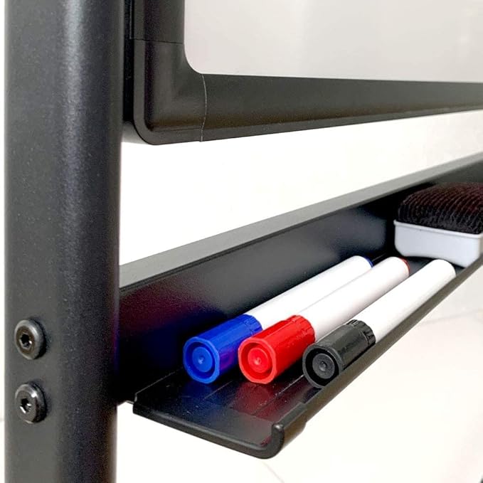 Mobile Whiteboard Easel Style Dry Erase Board Double Sided Reversible White Board 48 Inch x 32 Inch Height Adjustable with Caster Sturdy Perfect for Offices Schools and Presentations