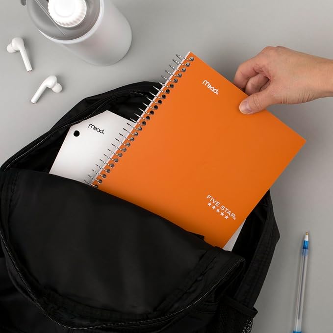 Five Star Spiral Notebook, 2 Subject, College Ruled, 9 1/2" x 6" 80 Sheets, Sedona Orange (840029CD1-ECM)