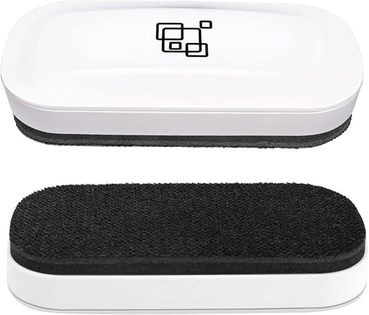 maxtek Magnetic Dry Erase Eraser, Glass Board Erasers, 2 Pack, Whiteboard Eraser for Dry Erase Board, Glass Board, Calendar Board, Office and School Supplies (Pure White)