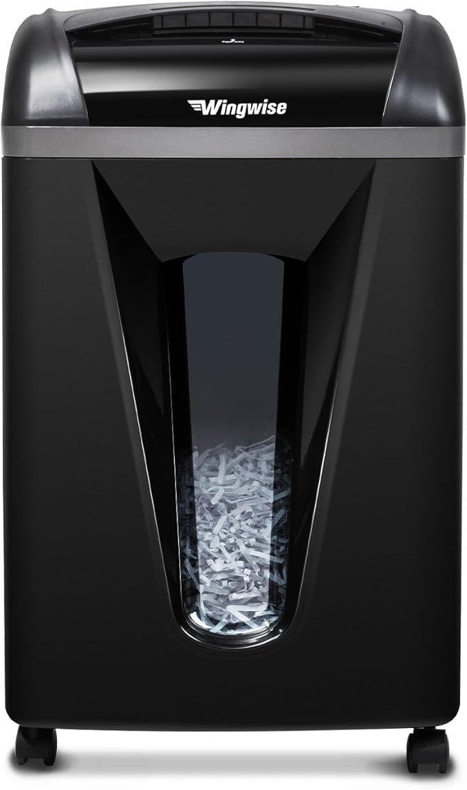 15-Sheet Paper Shredder with 58dB Quiet Operation, P4 Cross-Cut Security for Home Office, 15-Minute Run Time & 5.8-Gallon Bin – Shreds Credit Cards & CDs
