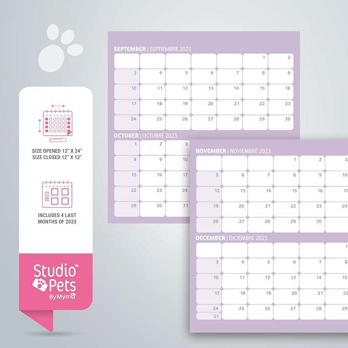 Official Studio Pets Dogs Wall Calendar 2024 12" x 12" FSC® Plastic Free - Starts Week On Sunday | 12 Month Planner | Square Wall Calendar 2024 | Family Planner Calendar 2024 | Poodle Calendar 2024 |