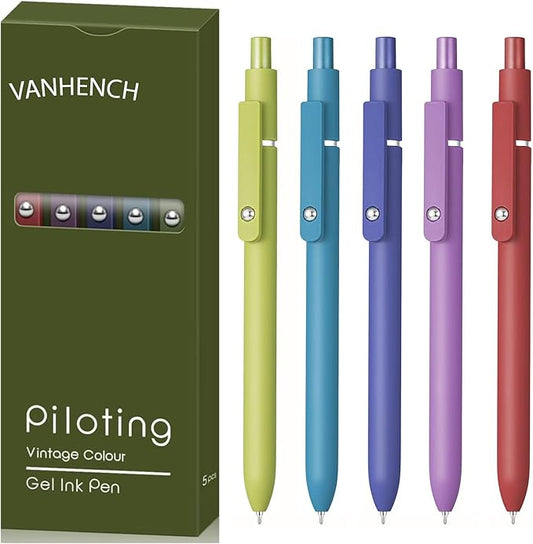 Vanhench Nurse Gifts For Women, Gel Pens, Office Desk Accessories Nursing School Essentials, Nursing Graduation Gift Nurse Practitioner Gifts, Back to School Supplies(5 Pcs Vintage)