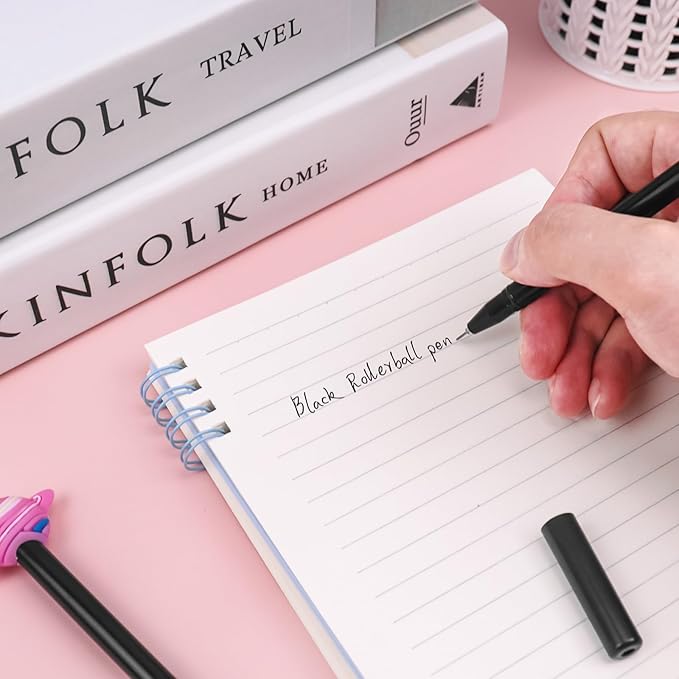 Cute Kawaii Pens, Cartoon Fun Pens Gel Ink Creative Planet Pens Novelty Cool Ballpoint Neutral Pens Office Back to School Supplies for Writing, Kids Teachers Gifts, Black Refill 0.5mm (Set of 30)