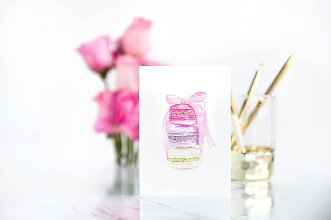 Papyrus Blank Cards with Envelopes, Stack of Macarons (14-Count)