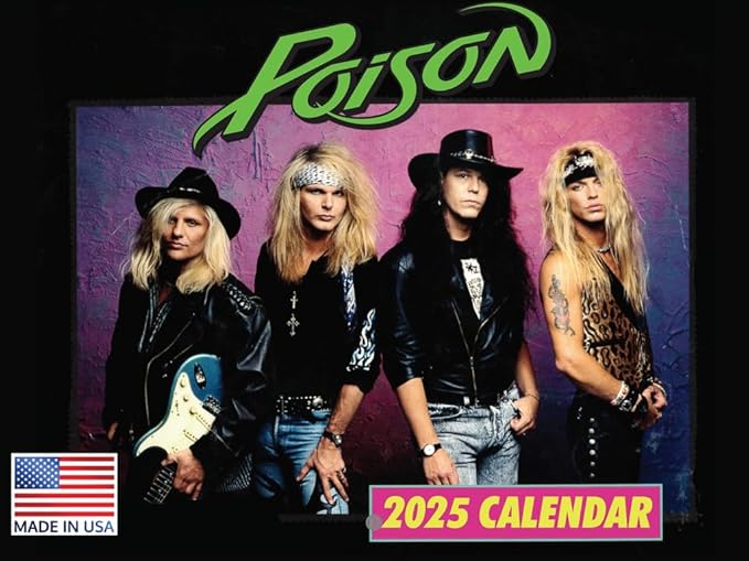 Poison Calendar 2025 Wall Calander Monthly Music Band Merch 12 Month | American Made In The USA