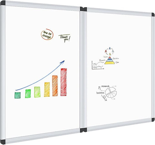 VIZ-PRO Magnetic Dry Erase Board, 36 X 24 Inches, Pack of 2, Silver Aluminium Frame