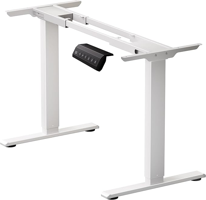 Dual Motor Electric Standing Desk Frame, Height Adjustable Table Legs for Max 90″ x 44″ Desktop with 265 lbs Capacity, Ergonomic Sit Stand Up Desk Base for Home Office, White Frame Only