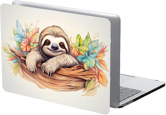 Compatible with MacBook Air 13.6 Inch Case 2024 2023 2022 Release Model A3113 M3 A2681 M2, Cute Sloth Hard Plastic Shell Cover Case