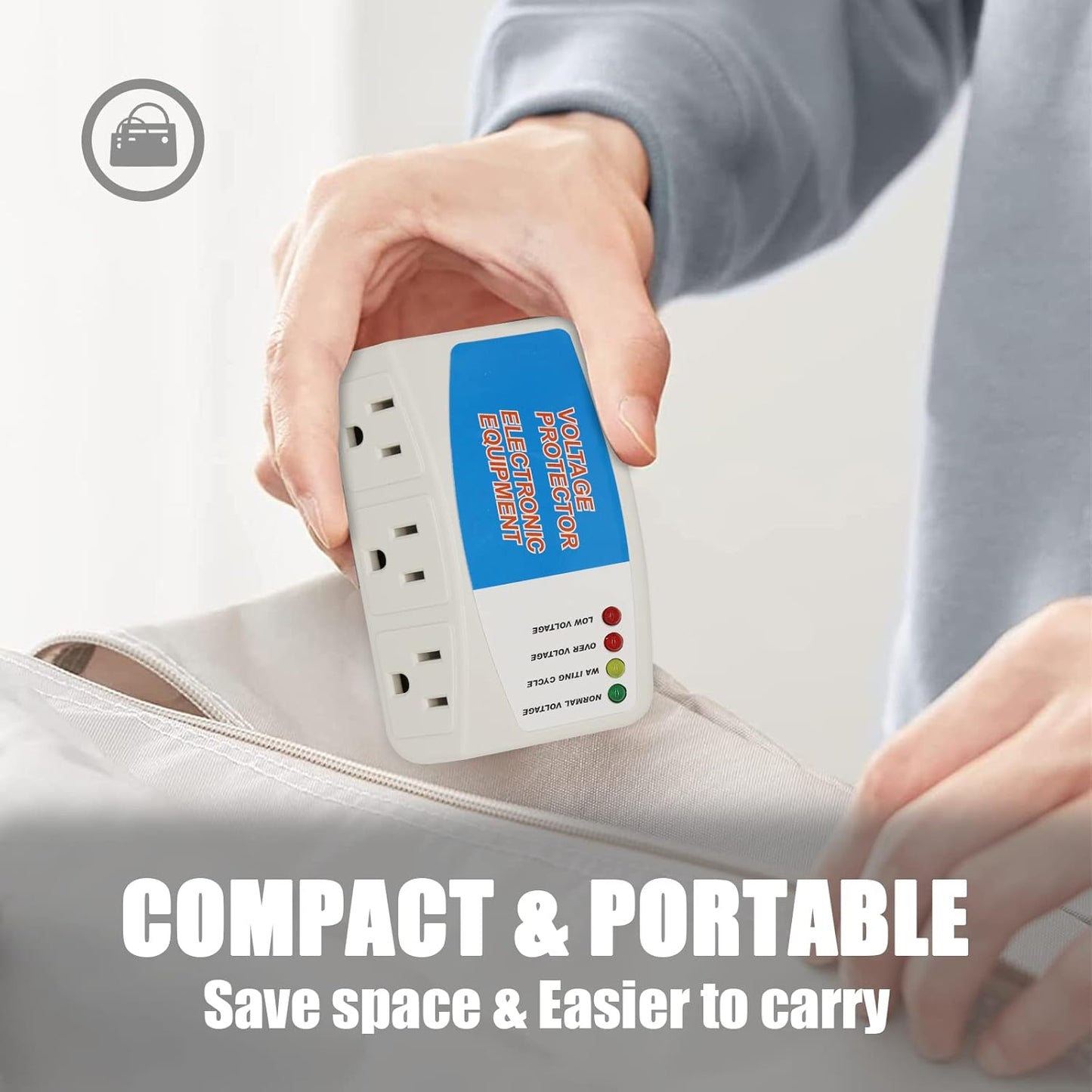 BSEED Surge Protector Power Strip Home Appliance, 3 Outlet Power Surge Protector, Voltage Protector Brownout Surge Refrigerator 1875 Watts, 120V, 15A, 2 Pack