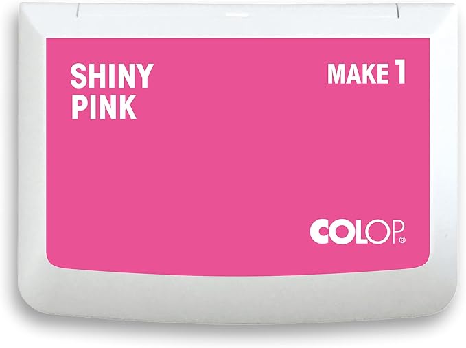 COLOP Make Series, Ink Stamp Pads, with Non-Toxic Premium Ink, Water-Based Acid-Free (Shiny Pink, Make 1-1-15/16" x 3-1/2")
