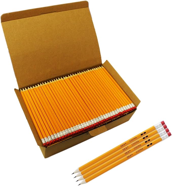SKKSTATIONERY 360pcs Pre-sharpened Pencils with eraser top, No.2 Wood Pencils Bulk #2 HB pencils Yellow HB Pencil for Kids Sketching Drawing School Teacher Supplies 360 counts per box