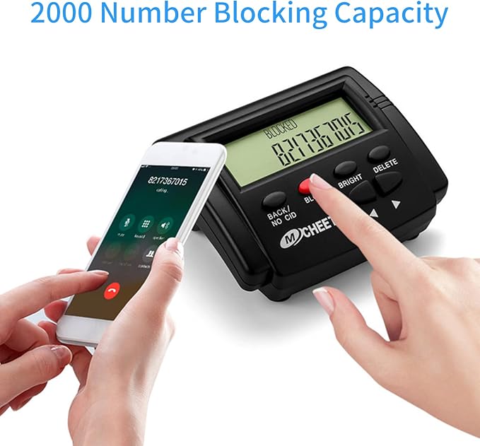 Bisofice Call Blocker for Landline Phones Telephone 2000 Caller ID Box Blocking One Touch Number Block Device Block Unwanted Robocalls and Nuisance Calls
