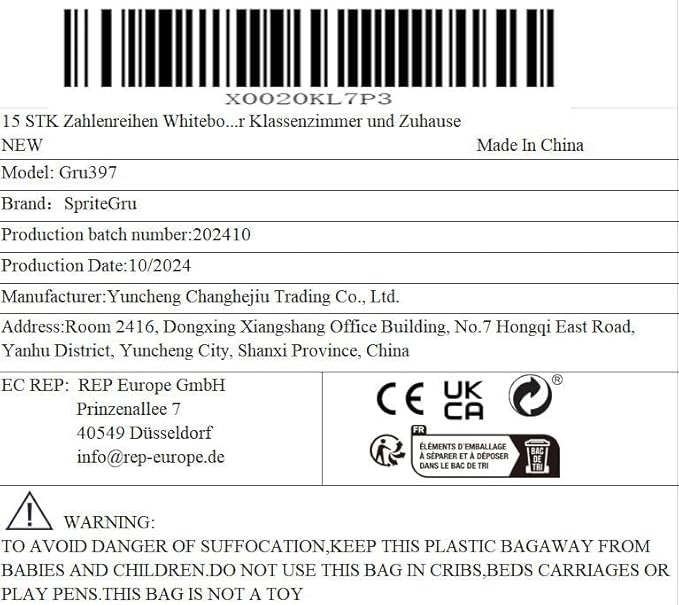 15 PCS Number Line Dry Erase Boards, Writable and Erasable Double Sided Board-0-10 on One Side & 0-20 on Other Side Math White Board for Kids, Students, Classroom and Home (12” x 4”, Colorful Stars)