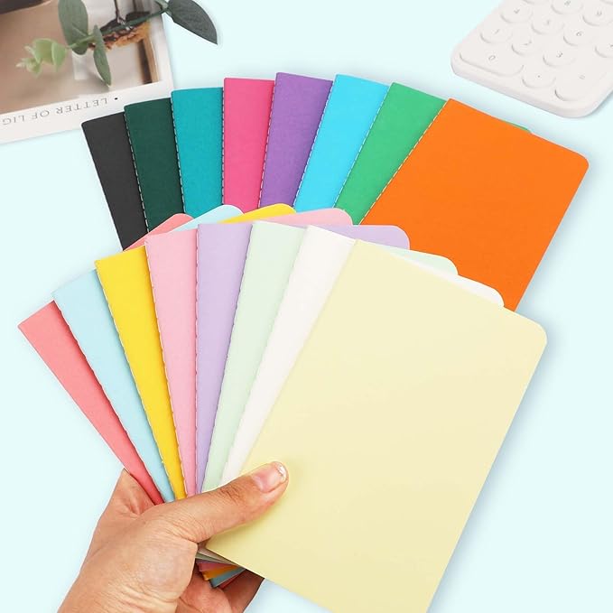 32PCS Mini Notebooks Bulk, 3.5" x 5.5", 16 Color, 60 Pages Blank Paper Small Pocket Notebook Set, Mini Journal Memo Notepads for Kids, Students, Traveler, School Office Supplies