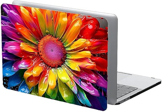 Compatible with 16 Inch MacBook Pro A2141, Colorful Rainbow Sunflowers Hard Plastic Shell Cover Case