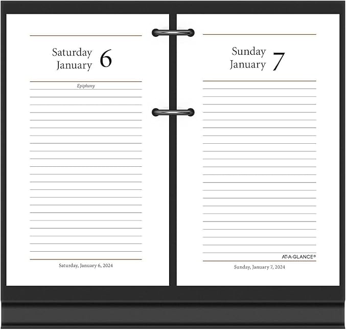 AT-A-GLANCE 2024 Daily Desk Calendar Refill, 3-1/2" x 6", Standard, Loose-Leaf, Photographic (E4175024)
