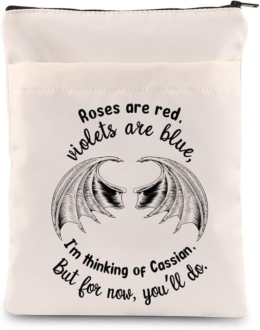Roses are Red Violets are Blue Books Lover Gift Bat Boys Book Sleeve Book Merch Gift for Fans (Thinking of Cassian-b)