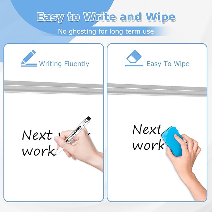 DOLLAR BOSS Foldable Linen Cork Board White Board Combo 60 x 40 in Extra Large Magnetic Whiteboard Dry Erase Bulletin Board Portable Double Sided Aluminum Frame Pin Board for School Office, White