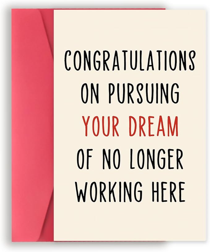 Asmallgf Funny Retirement Card Gifts for Boss Coworker, Humor Leaving Farewell Card for Women Men, Goodbye Gifts, Resignation Card