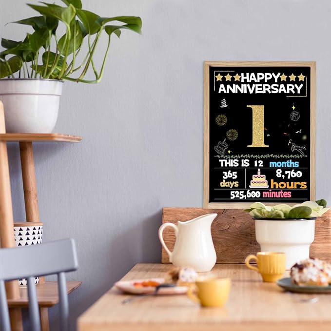 Joycard 1th Anniversary Card for Women Men, Gold Wedding Card for Wife Husband, Sweet Marriage Decorations Gifts for Couple, Perfect for Her Him on Anniversary Day, Paper Wedding Card, Back in 2024