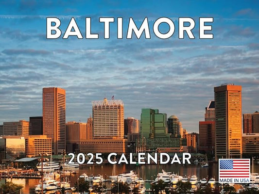 Baltimore Maryland Calendar 2025 Monthly Wall | American Made In The USA