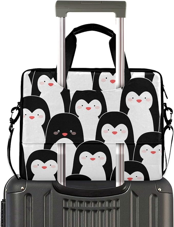 Cute Penguin Laptop Bag Case Laptop Messenger Bag Briefcase for Men Women