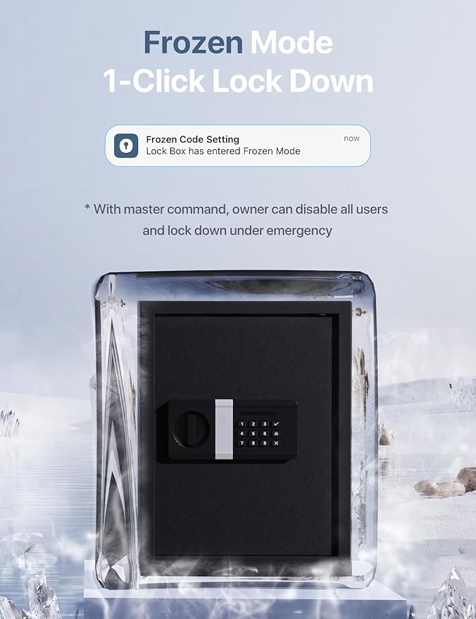 FORFEND Smart Home Safe | WiFi Safe Box App Lock/Alarm | Voice Command, Kidnap Alarm, Tamper Detect, Frozen Mode, Sub Account| Digital Safe Anti Theft