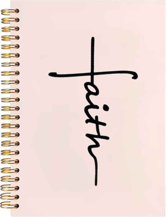 BearCake Faith Journal, Christian Notebook, Christian Gifts for Women, Bible Notebooks for Note Taking, Bible Journaling Notebook, Prayer Journal, Hardcover Spiral Notebook 5.5x8.3