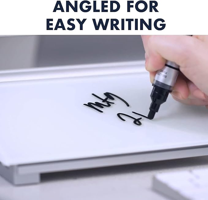 Quartet Glass Dry Erase White Board, Desktop Computer Pad for Notetaking, 18" x 6" Whiteboard, Clean Erase Surface with Storage, 1 Dry Erase Marker, White Surface (GDP186)