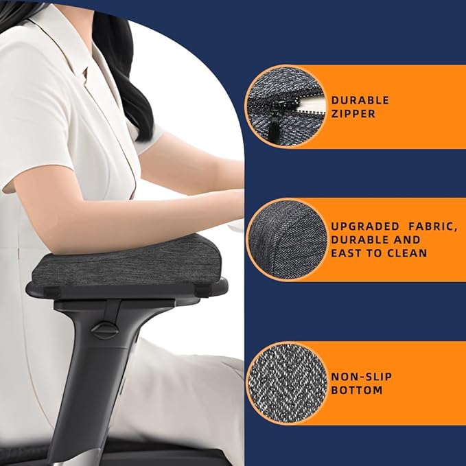 Office Chair Arm Covers Gaming Chair Arm Rest Covers for Elbows and Forearms Pressure Relief(Set of 2)