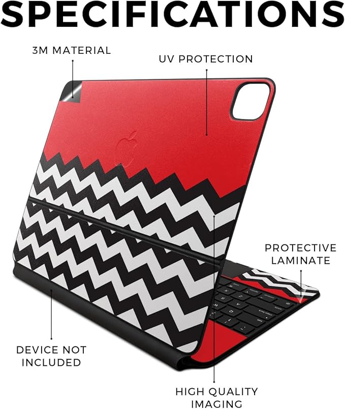 Skin Compatible with Apple Magic Keyboard for iPad Air 13-inch (M2) 2024 - Red Chevron - Premium 3M Vinyl Protective Wrap Decal Cover - Easy to Apply | Crafted in The USA by MightySkins