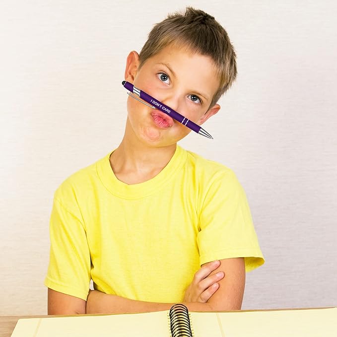 Zonon 12 Pieces Inspirational Pens Bulk Easter Basket Stuffers Motivational Quotes Ballpoint Pens with Stylus Tip Inspirational Gifts for School Office Teachers(Bright Colors,Negative Style)