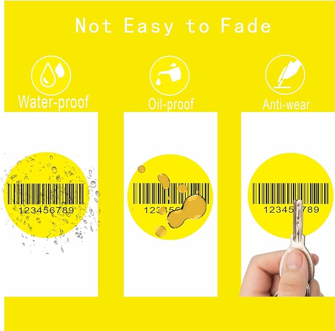 Hybsk 2 inch Circle Color Direct Thermal Stickers Shipping Labels for Barcodes,Name Tag,DIY Logo Design,QR Code,Inventory– Compatible with Zebra,Rollo,Munbyn,and More-750 pcs (2 inch,Yellow)