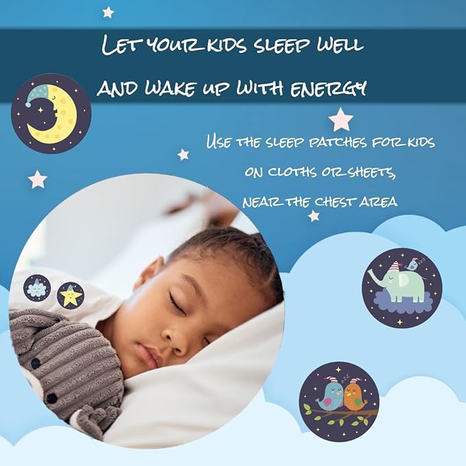Sleep Patches for Kids and Adults - 60 Natural Essential Oils Sleep Aid Patches, Sleeping Patch for Kids & Adults, Sleep aid for Kids, Sleep Stickers, Sleeping Stickers, No Melatonin Sleep Aid