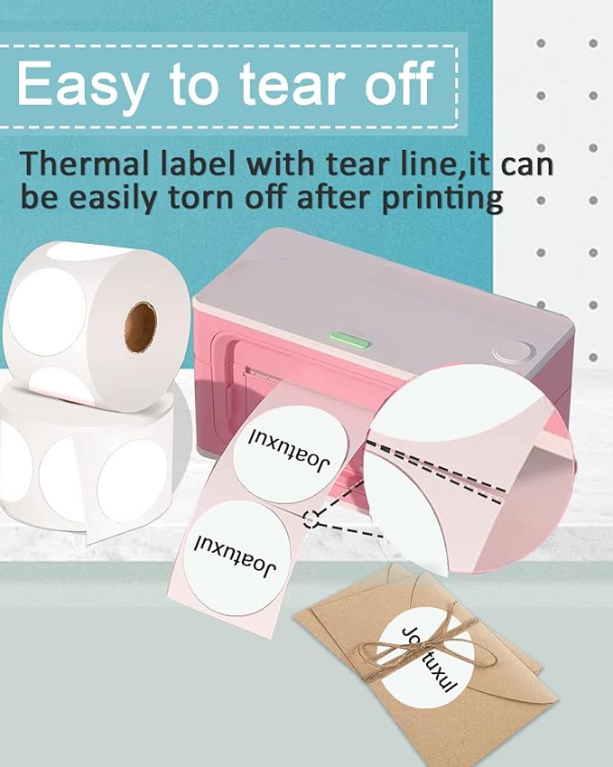 2inch Square Thermal Labels Self-Adhesive, 140 Sheets/Roll Printer Labels for Business and Home, Thermal Sticker for/Shipping/Packaging/DIY Logo Design/Thanks Card/Inventory