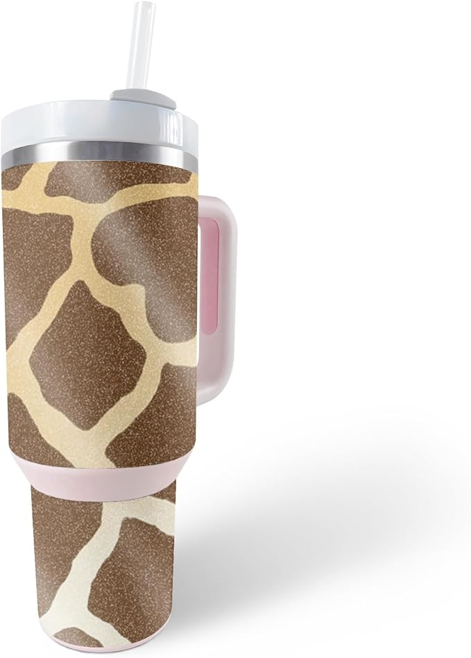 MightySkins Glossy Glitter Skin Compatible with Stanley The Quencher H2.0 FlowState 30 Oz Tumbler - Giraffe | Protective, Durable High-Gloss Glitter Finish | Easy to Apply, Remove, and Change Styles