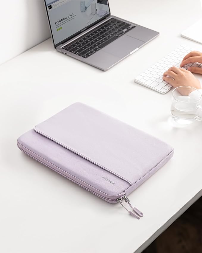 Protective 16 Inch Laptop Sleeve for 15 16 MacBook Air/Pro, 15.6 16 HP Dell Lenovo Asus Notebook - Shockproof, Water-Resistant with Accessory Pocket (Purple, 16 inch)