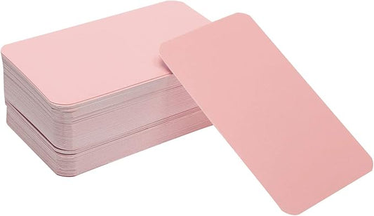Penta Angel 100 Pcs Mini Paper Blank Gift Notes Cards DIY Craft Small Word Business Message Cards (Pink)