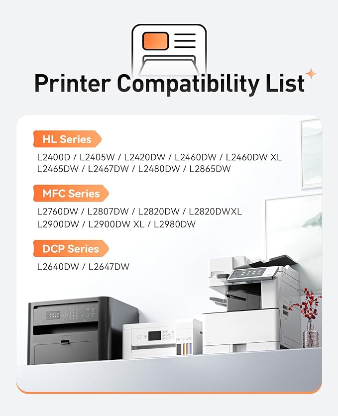 TN830XL Toner Cartridge High Yield Compatible with Brother TN830XL TN830 TN 830 Toner Cartridges to use with HL-L2460DW DCP-L2640DW HL-L2480DW HL-L2400D HL-L2405W MFC-L2820DW Printer (2 Black)