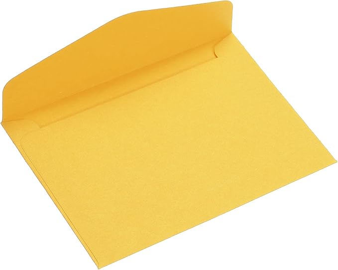 PATIKIL Mini Envelopes, 100 Pack Paper Blank Small Items Storage Business Card Holder for Greeting Note Party, Yellow