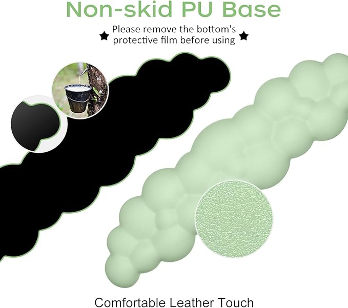 JIKIOU Upgrade Leather Cloud Keyboard Wrist Rest, Cloud Wrist Rest with Non-Slip PU Base, Comfortable Memory Foam Wrist Rest for Computer Laptop Mac Gaming Office and Pain Relief Christmas Wish Gift