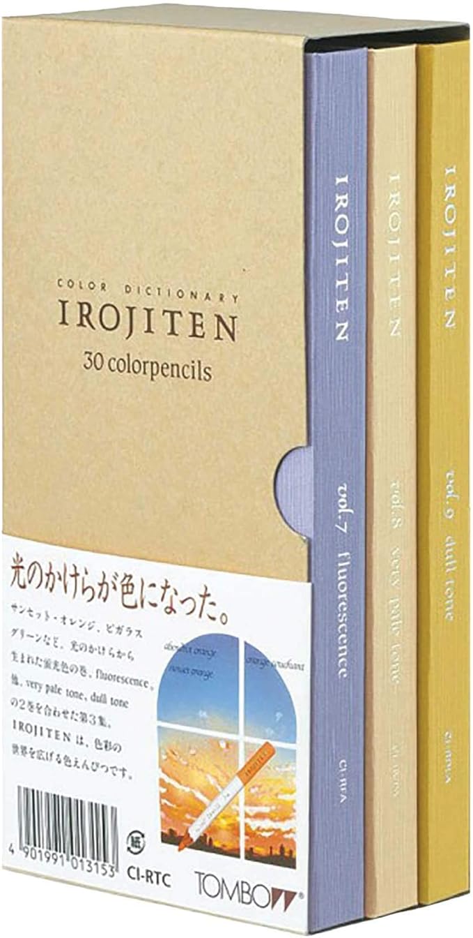 Tombow 51527 Irojiten Colored Pencil Dictionary Set, Seascape, Set of 30. Beautifully Crafted Wax-Based Colored Pencils with Enamel Finish