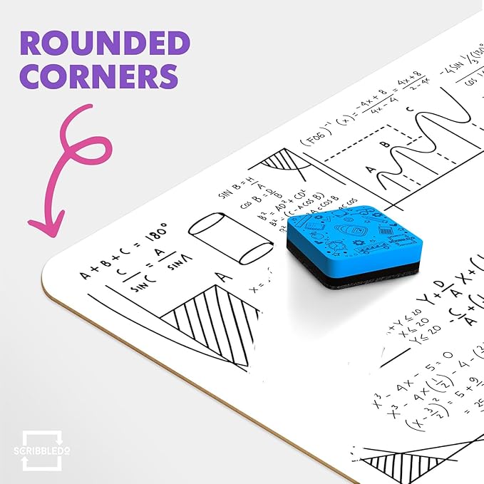 Set of 12 Small White Board Dry Erase Boards Classroom Pack Mini White Boards 9"x12” Double Sided Personal Whiteboards for Students Teachers School Supplies Lapboards l 12 Mini Whiteboard Erasers Incl