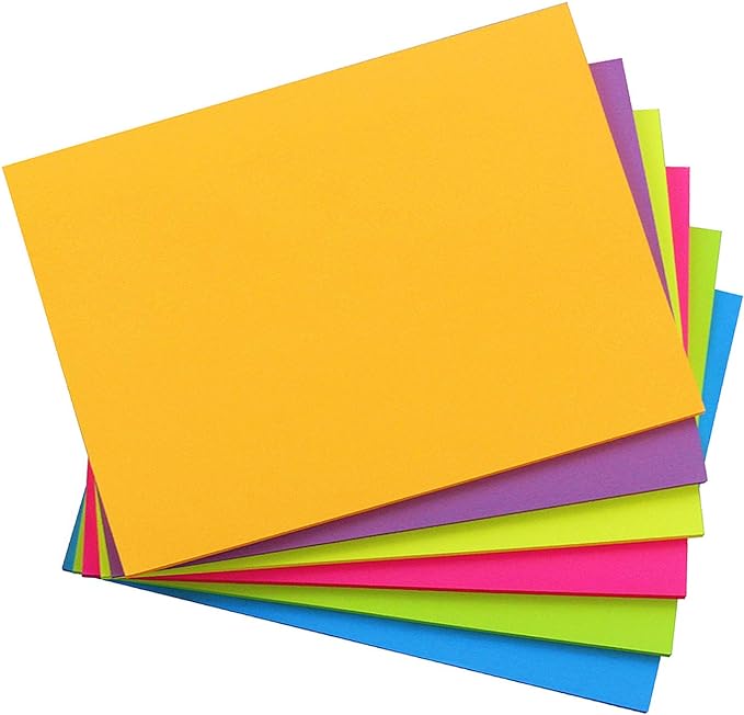 Sticky Notes 8x6, 6 Color Bright Colorful Sticky Pad, 6 Pads/Pack, 45 Sheets/Pad, Self-Sticky Note Pads