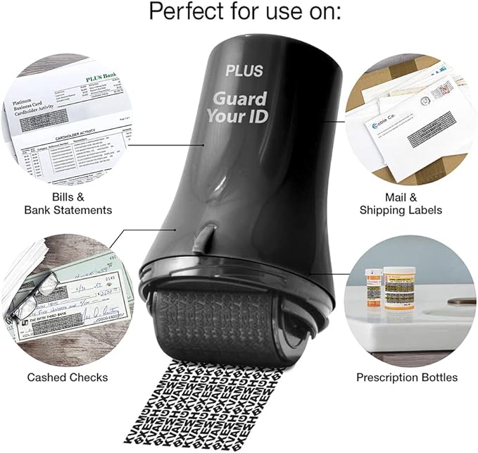 Wide Advanced Confidentiality Roller for Concealing Your Personal Information, Easy to use with one Swipe by Guard Your ID for ID Theft Prevention Stamping, As Seen on TV (Wide 3-Pack, Black)