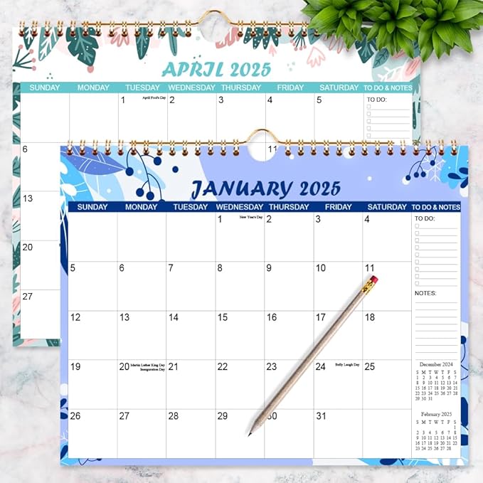 2025-2026 Calendar - Wall Calendar from Jan 2025 to Jun 2026, 18 Monthly Calendar with Seasonal Designs for Planning and Organizing for Home or Office, 11.5 x 14.5 In Calendar 2025-2026