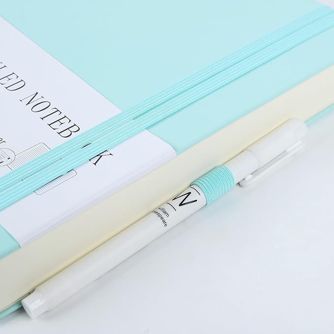 Journal Notebook Journal for Men/Women Journals for Writing A5 180Sheets 360Pages College Ruled Notebook 100gsm Lined Paper Leather Hardcover Journal 5.9'' X 8.4'' (Blue)