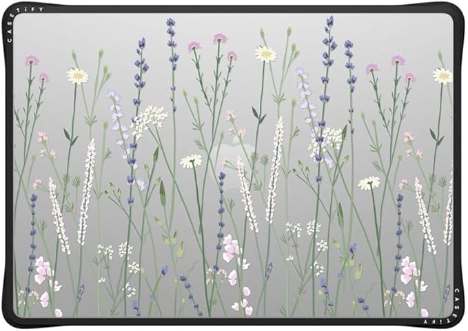 CASETiFY Impact MacBook Air 15" (2023/2024) Case [Enhanced Protective Corner Design/Ventilation Cutouts/Anti-Slip Grip] - Gigi Garden Florals - MacBook - Clear Black